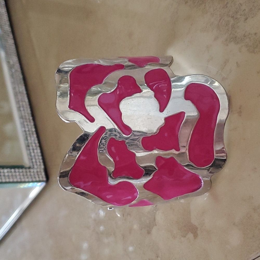 Magenta & Silver Cuff